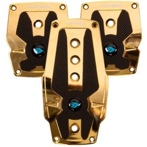 NRG Aluminum Sport Pedal M/T - Chrome Gold w/Black Rubber Inserts - PDL-200CG