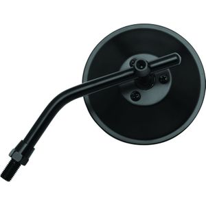 BikeMaster 4in Adjustable Round Mirror 10mm - Each - Black - 600801