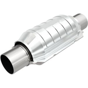 MagnaFlow Conv Univ 2in Inlet/Outlet Ctr/Ctr Round 9in Body L x 5.125in W x 13in Overall L 49 State - 51204