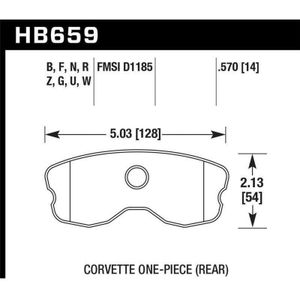Hawk 10-12 Chevy Corvette Grand Sport / 06-12 Corvette Z06 Rear Race DTC-70 Brake Pads - KHB659U.570