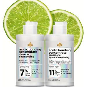 Shampoo- en conditionerset voor , beschadigd haar met gespleten punten, zuurbindingsconcentraat | veilig om te verven | voor alle soorten beschadigd haar, verfrissend en oliecontrole