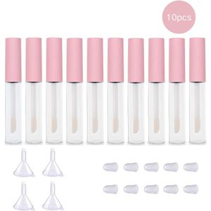 10st 5ml Roze Lipgloss Tubes - Navulbare DIY Make-up Containers voor Lippenbalsem, Olie, Foundation & Concealer - Geurvrije Reisflesjes
