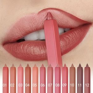 12 Kleuren Lip Liner Pen Set Langdurig, Waterdicht Zweetbestendig, Eenvoudig Kleuren Niet Vervagen Kleurweergave Lip Gloss Set Schoonheidsmake-up