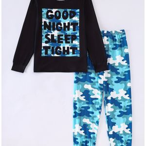 Jongens' Herfst- en Winter 2-delige Set, Casual Lange Mouw Broek Crew Neck Pyjama Outfit