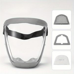 1 Mask 2 Filter Pads, Suitable For Men And Women Decorative Mask, Hd Full Face Mask, Full Face , Breathable Mask With Integrated Panoramic Lens