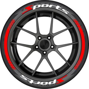 8 stuks voor Vier Banden SPORTS Sticker voor Auto Wiel Styling PVC Waterdicht en Duurzaam Letters Auto Band Decoratieve Accessoires Stickers Geen Lijm Zonder Aceton, Kerstversiering