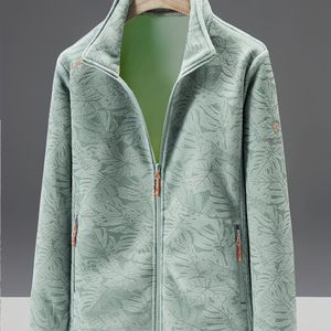 Dames winter sportjas met opstaande kraag en rits, lichtgewicht, zacht en warm, camouflage met ritszak, modieus en veelzijdig