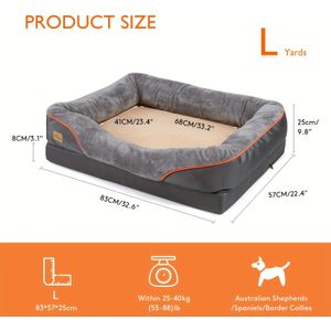 Extra Large Orthopedic Dog Bed, Sponge Foam Pet Bed, With Washable Zipper Cover, Lounger Sofa Dog Bedding, For Large Jumbo Dogs, Toy Gift, Xl-3xl