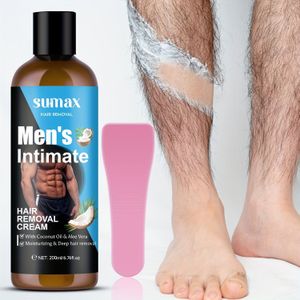 Kokosolie Mannen Privé Haarverwijderingscrème, Geschikt voor Borst, Oksel, Buik, Benen, Diepe Hydratatie, Gladde Huid, Zacht en Niet Irriterend, Dagelijkse Lichaamsschoonheid Past