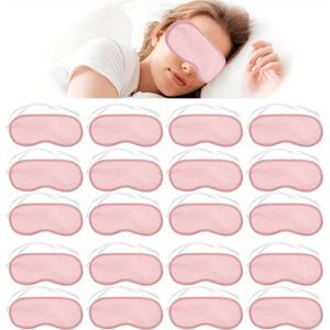 20pcs Pink Sleep Masks For Women - Adjustable Elastic Strap, Covers For Travel & Night', Blindfold, Bulk