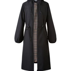 Elegante dames trenchcoat met capuchon en rits - Lichtgewicht jas met lange mouwen, volledige ritssluiting, gestructureerd X-lijn silhouet & capuchon met trekkoord
