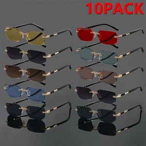 10-PAKket Y2K Sexy Frameless Trendy Brillen voor Mannen en Vrouwen – Ideaal voor Afstuderen, Trouwseizoen, Feestjes, Familiefeesten, Verjaardagen & Kerstcadeaus