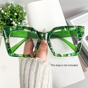 Kleurrijke Vierkante Montuur Brillen met Levendige Patronen - Stijlvolle Uniseks Bril voor Dagelijks Gebruik, Fotoshoots en Modeverklaringen, Trendy Accessoires, Stevige Metalen Scharnieren