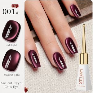 Magnetische Nagel Gel - 6 Kleuren, Kat Oog Effect, Hoge Zaturatie, Langdurige Glans, Eenvoudige Toepassing, Ideaal voor DIY Nagel Kunst voor Vrouwen en Meisjes, Nagel Kunst Decoratie