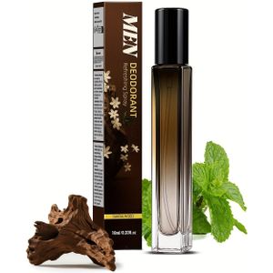 10ml Klassieke Sandelhout Deodorant Spray voor Mannen - 48-Uurs Langdurige Bescherming, Alcoholvrije Zachte Formule, Lichtgewicht & Sneldrogend, Hydraterend & Verfrissend