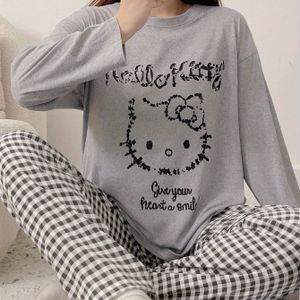 en Herfst Schattige Hello Kitty Pyjama Set, Slaapkleding, Meisjesachtig Homewear Set - Sanrio