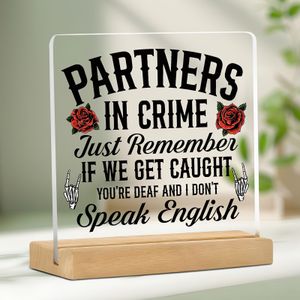 2d Flat 1pc Classic Acrylic Sign "" - Multipurpose Tabletop Decor With English Humorous Quote For Best Friend Birthday Gift, 4x4 Inches