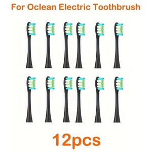 Set van 12 vervangende opzetborstels voor Oclean X/ / Z1/ F1/ One/ Air 2 /SE elektrische tandenborstel met zachte borstelharen