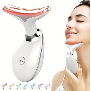 7 LED licht schoonheidscadeau, nek en gezicht, 1 stuk draagbaar opladen, vrouwelijk, beauty ritueel