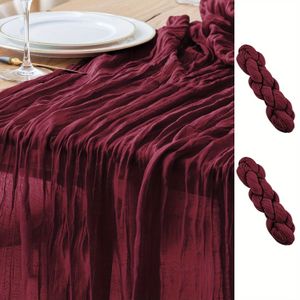 TEMU 2J Pak Wijnrode Kaasdoek Tafelvlag Gaas Kaasdoek Landelijke Transparante Tafelkleed, Geschikt voor Bruiloft Verjaardagsfeest Decoratie Bruidskleding Kerstdecoratie Doek