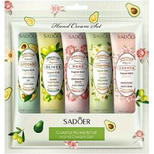 5 Stuks Fruit Hand Cream Set Reizen Essetial Kleine Pakket Draagbaar Anti-Droog Knieldoende Hydraterende Verfrissende Niet Vet Draagbaar Compact