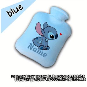 [Officieel gecertificeerd] Gepersonaliseerde Naam Schattige Stitch met een op zijn - Buiten , draagbare warmwaterkruik, ideaal cadeau voor wintersport en buitenactiviteiten