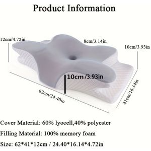 1pc Ergonomisch Kussen, 62x41x12cm - Zacht Stof, Meerderige Posities Ondersteuning voor Zij- en Rugslapers, met Arm Beschermingsgebied, Ideaal voor Comfortabel , Pillo