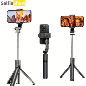 SelfieShow Slechts 121g, lichtgewicht en draagbaar, afneembaar, draadloze afstandsbediening, statief selfiestick. Geschikt voor Apple en andere mobiele telefoons