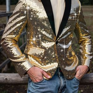 2025 Nieuwe Herenmode Paillettenpak voor Podiumpresentatie, Banket en Nachtclub DJ Mode Pakken