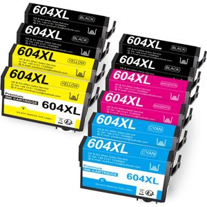 604 Xl Printer Cartridges Compatible 604 604xl Cartridges For Home Xp-3200 Xp-3205 Xp-4200 Xp-4205 Xp-2200 Xp-2205, Workforce Wf-2910 Wf-2930 Wf-2935 Wf-2950 (10er-pack)