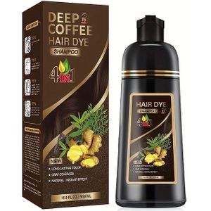 500 ml Donkerbruine Haarverf met Hydraterende Kruidenformule, Langdurige en Snelle Kleurvastende Shampoo, Geschikt voor Alle Haartypes - voor Zowel Mannen als Vrouwen