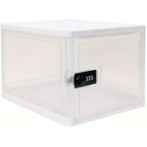 1pc grote afgesloten opbergdoos, doorzichtige opvouwbare opbergdoos met slot voor voedselapparatuur en huisveiligheid, medicijnkluis voor veilige medicatie, tablet- en telefoonbeveiliging