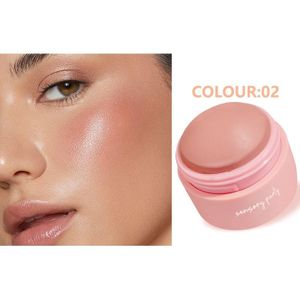 Zeskleurige blush perzikroze blush licht mistig gezicht snel make-up geschikt voor groep mensen om de kleur te versterken zodat de huid er en vlekkeloos uitziet
