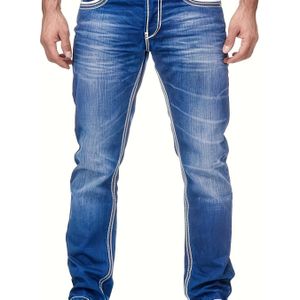 Herren Jeans - Klassiek Vijfzakdesign, Niet-Doorzichtig Stof, Machinewasbaar & Chemisch Reinigbaar - Alledaags en Formeel - Casual Denim Broek voor Volwassenen, Modieuze Spijkerbroeken