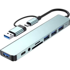 Multifunctionele USB , USB Computer Adapter, met 3.5mm Audio Uitgang en TF/SD Kaartlezer, Geschikt voor PC Gegevensoverdracht