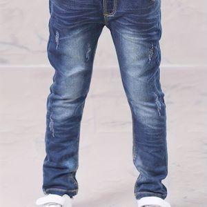 Jongens Skinny-Fit Gewassen Jeans - Stretch Broek met Franje Zak & Riemlussen, Handwasbaar 'Western Style' voor Spelen en Casual , Lente/Herfst (Leeftijd 4-12 Jaar)