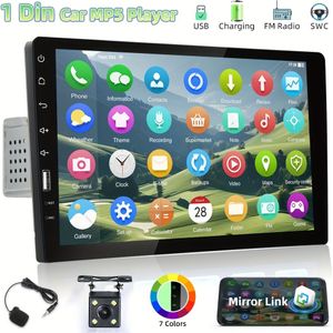 Podofo 9'' Touchscreen Autoradio - Passend, MP5-speler met Stuurwielbediening, FM/USB Radio, Achteruitrijcamera en , Geschikt als Kerst-/Halloween Cadeau