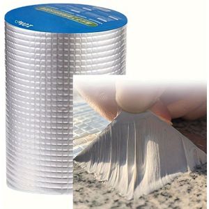 1 Rol Butyl Rubber Waterdichte Tape, Aluminiumfolie Reparatie Flashing voor Ramen en Metalen Daken, Beton Scheuren, Vorm, 3.94" x 196.85"