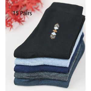 10/15 Pairs Heren Elite Sokken, Eenvoudige Dagelijkse Duurzame Mid-Kalf Sokken, Polyestermengsel met , Machine Wasbaar, Geometrisch , Gebreide Stof