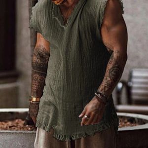 Heren Kleur Casual Mouwloze Vest | Losse Pasvorm, Ronde Hals, Licht Rekbare Stof voor Lente/Zomer