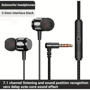 3,5 mm Bedrade Oordopjes met Bel- en Muziek Bass Stereo In-Ear Headset