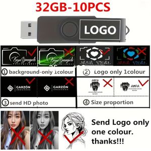 10-Pack Aanpasbare USB-Sticks met Jouw Logo - Echte Capaciteit USB 2.0 Beschikbaar in 128MB/256MB/512MB/4GB/8GB/16GB voor Bruiloftsfeestjes & Bedrijfsgeschenken