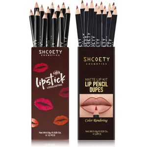 24-delige Lippenstiftlijnset Cadeaubox - Mat, Langdurig en Makkelijk Aan te Brengen Lippenpencil