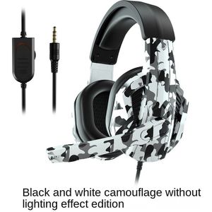 Game Hoofdtelefoon met Microfoon voor PS4, PS5, PC, One, Switch - Ergonomisch Ontwerp, Comfortabele Pasvorm, Grijs Camouflage