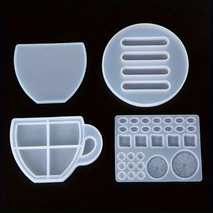 3 Stks/set Koffiekopje Coaster Opslag Houder Lade Cup Mat Epoxy Gietvorm