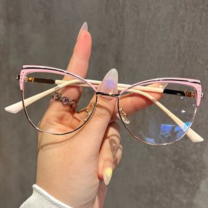 BOLOLOC Dames Cat-Eye Bril - Elegante Volledige Rand Met Metalen Scharnieren, Lichtgewicht & Stijlvol Voor Dagelijks Draag, Decoratieve Gebruik, Veelzijdige Mode Accessoire, Cat Eye Bril