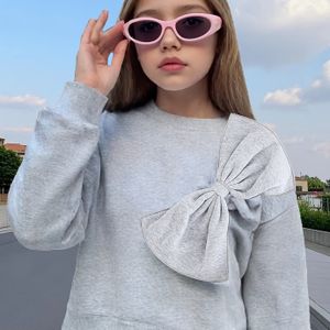 8-14 Jaar Schattige Vlinderkraag Trui Jas - Winter Warme Lange Mouwen Knoopsluiting Jas, Wasmachinebestendig & Feestoutfits (Wit/Zwart) - Niet-Rekbare Ronde Hals Trui voor