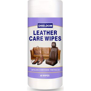 Lederen Verzorgingsdoekjes, Auto Stoel Lederen Conditioner Doekjes voor Lederen , Auto Interieur, Laarzen, Handtassen, Schoenen, Paardenzadels - 40 Doekjes