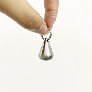 Mini 304 Roestvrijstalen Appelvormige & Waterdruppel Multifunctionele Draagbare Medicijndoos met Sleutelhanger, Schattig Tassenaccessoire voor Outdoor , Kamperen en Noodopslag van Aspirine &