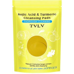 Curcumine Turmeric Reinigingspad, Diepe Reiniging voor een Stralende , Lichtbeige - 60 Pads/Zakje - 1 Zak